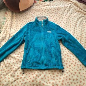 Blue North Face Sherpa Quarter Zip